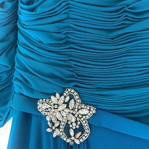 Aspeed Teal Pleated Dress